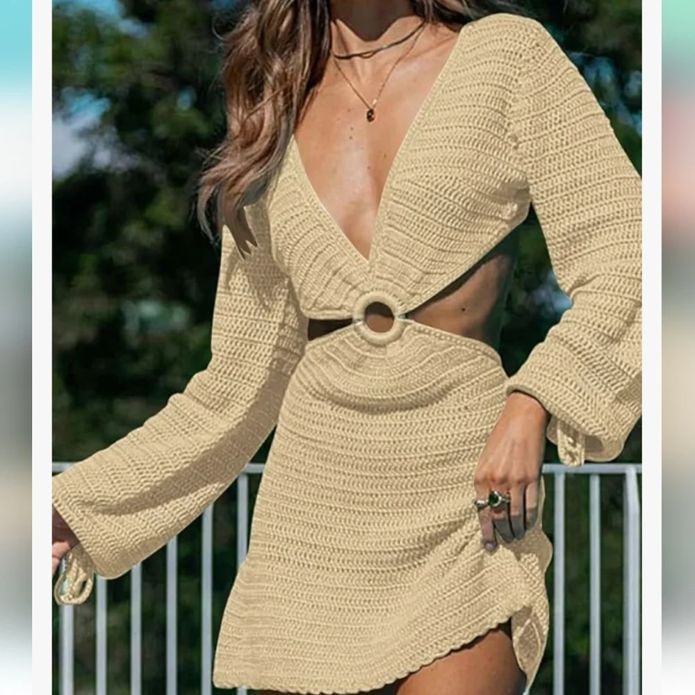 Summer Swimsuit Coverup‎ Sexy Beach Crochet Dress